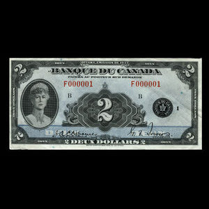 Canada, Banque du Canada, 2 dollars : 1935