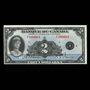 Canada, Banque du Canada, 2 dollars : 1935