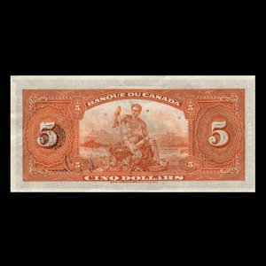 Canada, Banque du Canada, 5 dollars : 1935