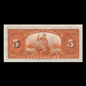 Canada, Banque du Canada, 5 dollars : 1935