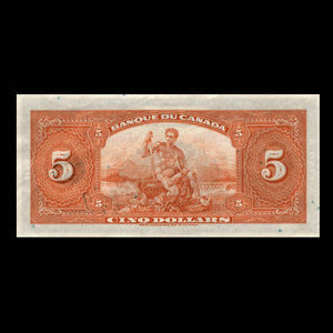 Canada, Banque du Canada, 5 dollars : 1935