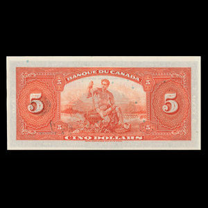 Canada, Banque du Canada, 5 dollars : 1935