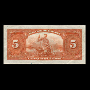 Canada, Banque du Canada, 5 dollars : 1935