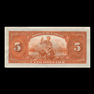 Canada, Banque du Canada, 5 dollars : 1935