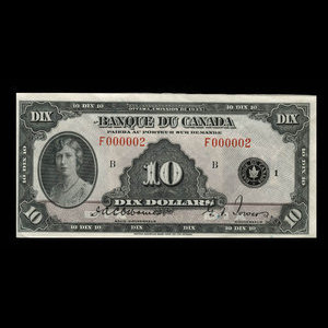 Canada, Banque du Canada, 10 dollars : 1935