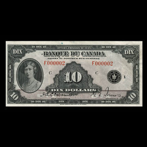 Canada, Banque du Canada, 10 dollars : 1935