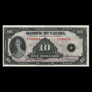 Canada, Banque du Canada, 10 dollars : 1935