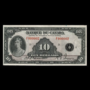 Canada, Banque du Canada, 10 dollars : 1935