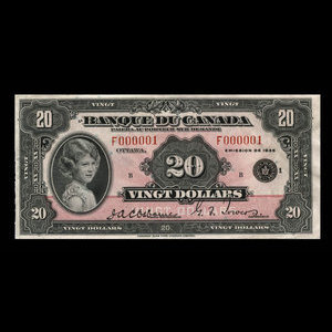 Canada, Banque du Canada, 20 dollars : 1935