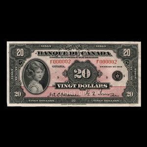 Canada, Banque du Canada, 20 dollars : 1935