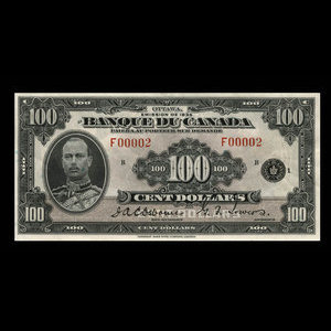 Canada, Banque du Canada, 100 dollars : 1935