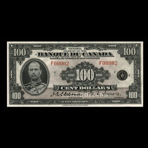 Canada, Banque du Canada, 100 dollars : 1935