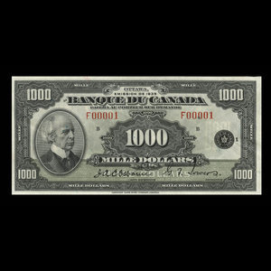 Canada, Banque du Canada, 1,000 dollars : 1935