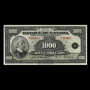 Canada, Banque du Canada, 1,000 dollars : 1935