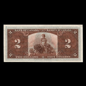 Canada, Banque du Canada, 2 dollars : 2 janvier 1937