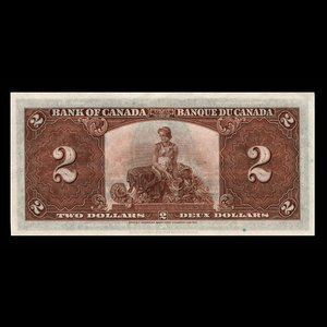 Canada, Banque du Canada, 2 dollars : 2 janvier 1937