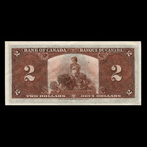 Canada, Banque du Canada, 2 dollars : 2 janvier 1937