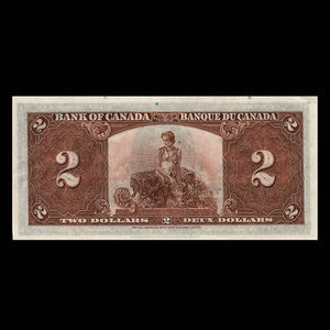 Canada, Banque du Canada, 2 dollars : 2 janvier 1937