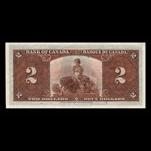 Canada, Banque du Canada, 2 dollars : 2 janvier 1937