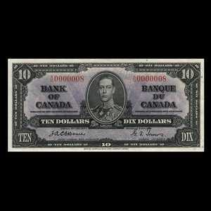 Canada, Banque du Canada, 10 dollars : 2 janvier 1937