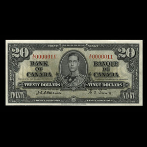 Canada, Banque du Canada, 20 dollars : 2 janvier 1937