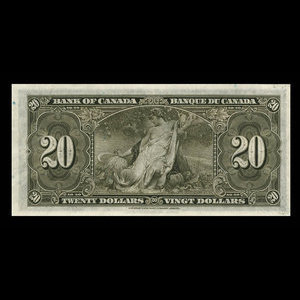 Canada, Banque du Canada, 20 dollars : 2 janvier 1937