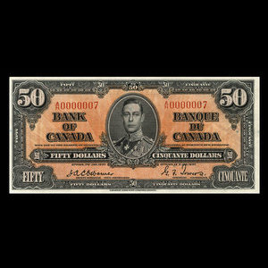 Canada, Banque du Canada, 50 dollars : 2 janvier 1937