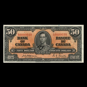 Canada, Banque du Canada, 50 dollars : 2 janvier 1937