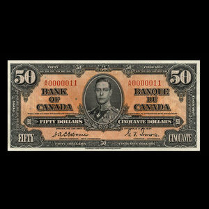 Canada, Banque du Canada, 50 dollars : 2 janvier 1937