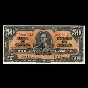 Canada, Banque du Canada, 50 dollars : 2 janvier 1937