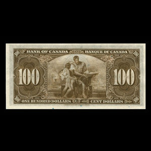 Canada, Banque du Canada, 100 dollars : 2 janvier 1937