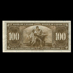 Canada, Banque du Canada, 100 dollars : 2 janvier 1937