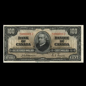 Canada, Banque du Canada, 100 dollars : 2 janvier 1937