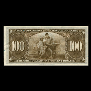 Canada, Banque du Canada, 100 dollars : 2 janvier 1937