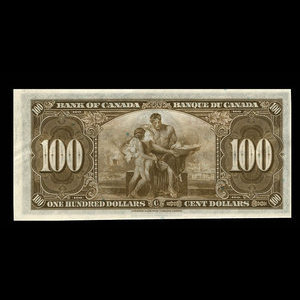 Canada, Banque du Canada, 100 dollars : 2 janvier 1937