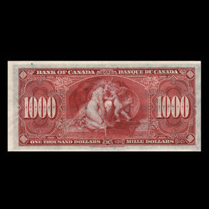 Canada, Banque du Canada, 1,000 dollars : 2 janvier 1937