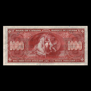 Canada, Banque du Canada, 1,000 dollars : 2 janvier 1937