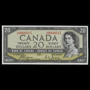 Canada, Banque du Canada, 20 dollars : 1954