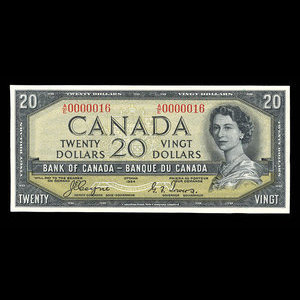 Canada, Banque du Canada, 20 dollars : 1954