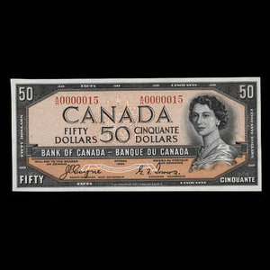 Canada, Banque du Canada, 50 dollars : 1954