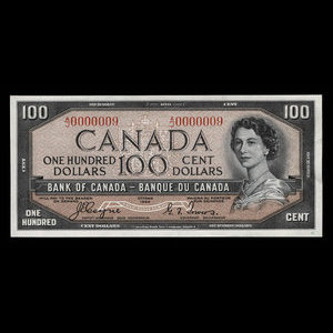 Canada, Banque du Canada, 100 dollars : 1954