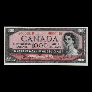 Canada, Banque du Canada, 1,000 dollars : 1954