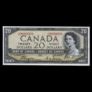 Canada, Banque du Canada, 20 dollars : 1954