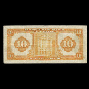 Canada, Barclays Bank, 10 dollars : 3 septembre 1929