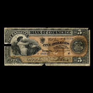 Canada, Canadian Bank of Commerce, 5 dollars : 2 janvier 1906