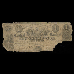 Canada, Central Bank of New Brunswick, 1 livre(anglaise) : 1 mai 1847