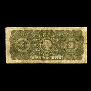 Canada, Dominion Bank, 20 dollars : 1 octobre 1909