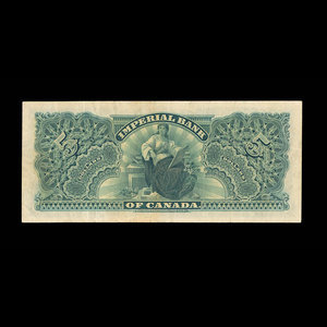 Canada, Imperial Bank of Canada, 5 dollars : 1 janvier 1910