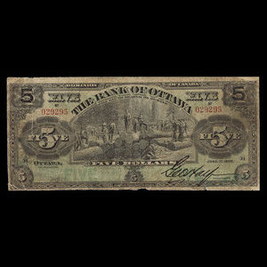 Canada, Bank of Ottawa (The), 5 dollars : 1 juin 1906