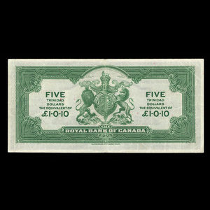 Trinité, Banque Royale du Canada, 5 dollars : 2 janvier 1920